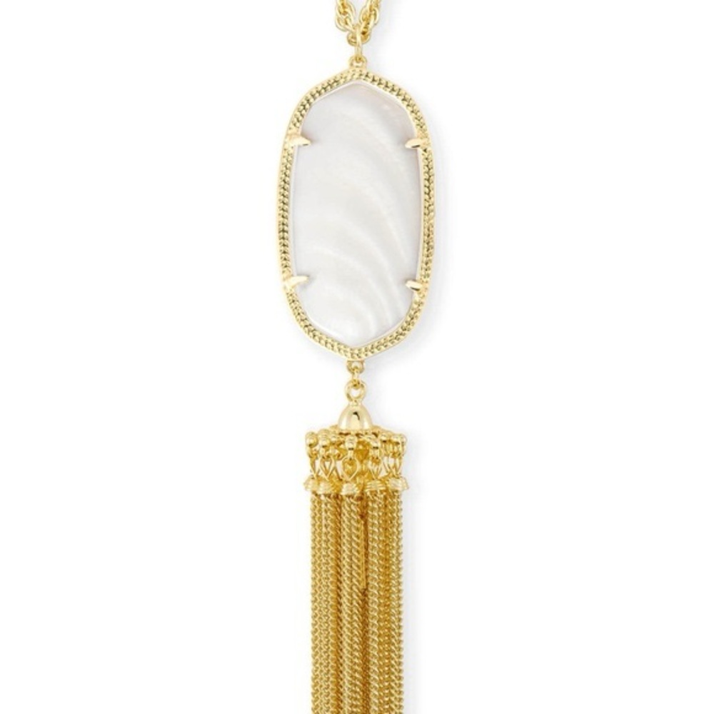 Kendra Scott  Gold and White Pendant Necklace